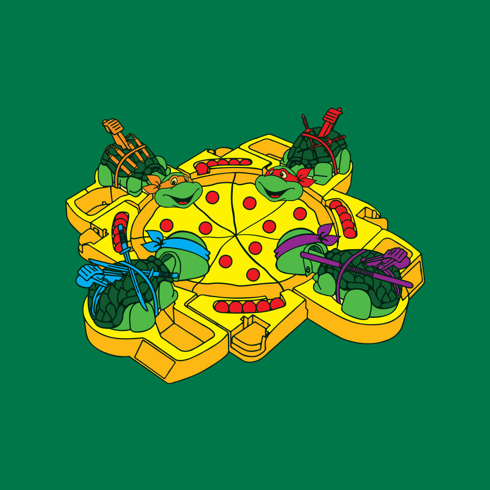 Hungry Hungry Turtles – Gaming Graphic T-Shirt design artwork for green graphic T-shirt
