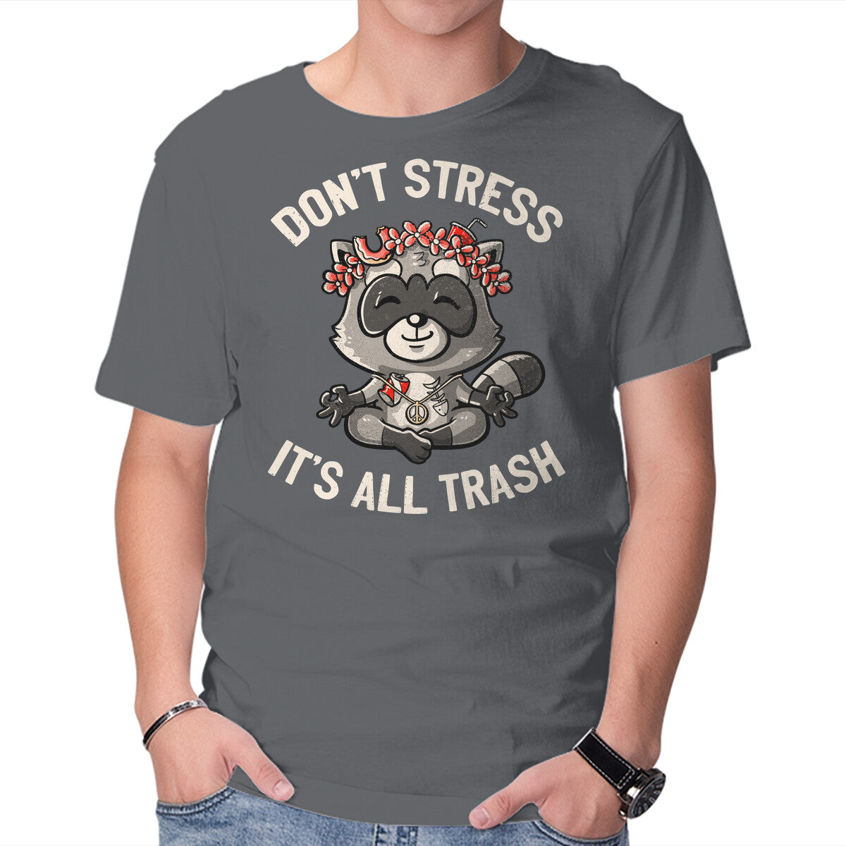 It's All Trash – Animal Graphic T-Shirt in charcoal, product display