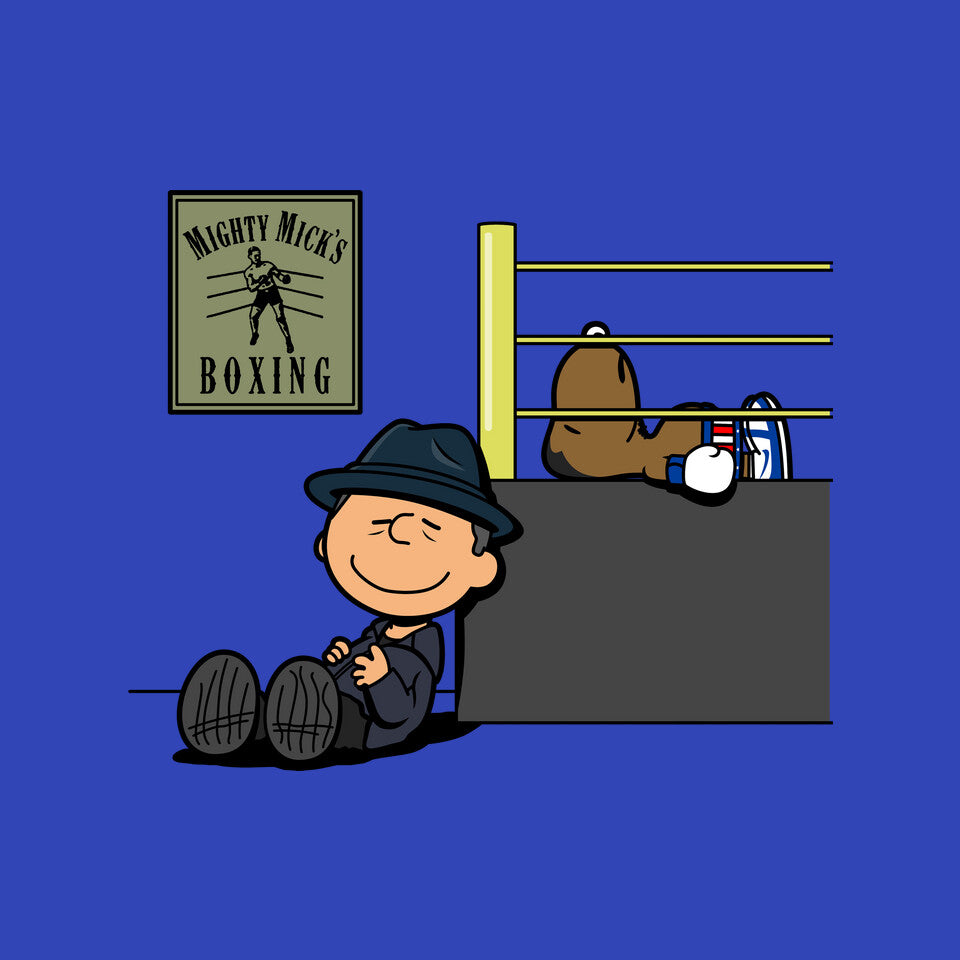 Boxing Nuts – Movie Graphic T-Shirt design artwork for royal blue graphic T-shirt