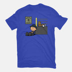 Boxing Nuts – Movie Graphic T-Shirt in royal blue, flat-lay product view