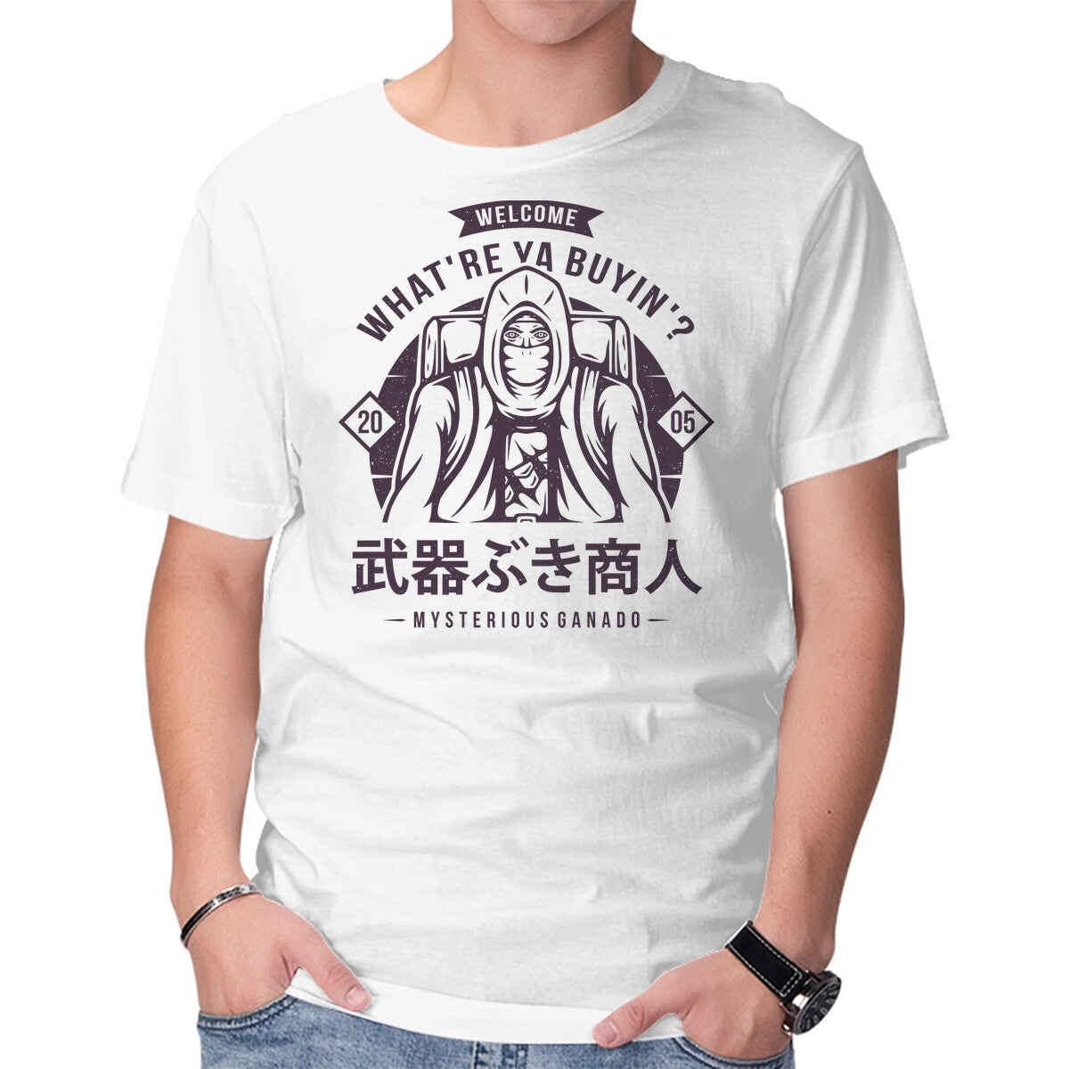 The Merchant – Halloween Graphic T-Shirt in white, product display