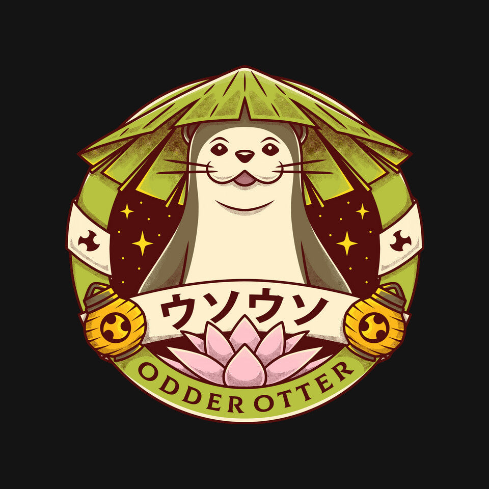 Odder Otter – Gaming Graphic T-Shirt design artwork for black graphic T-shirt