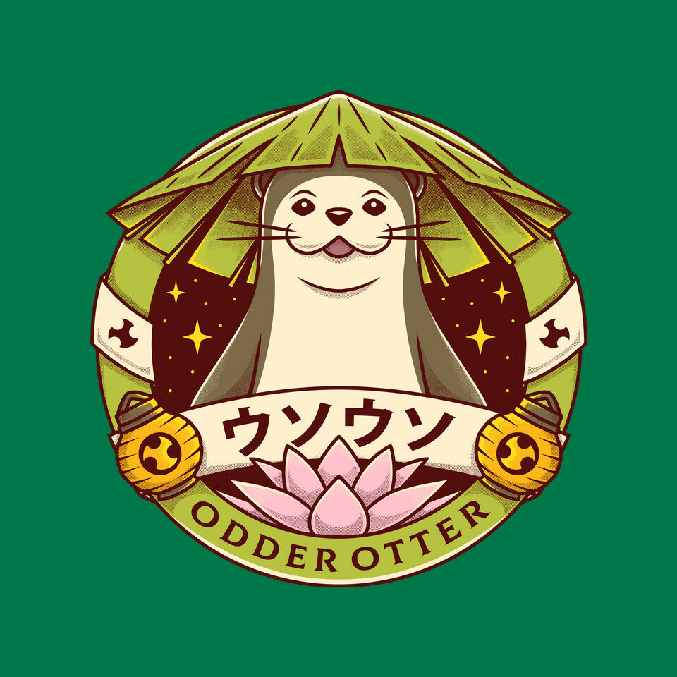 Odder Otter – Gaming Graphic T-Shirt design artwork for green graphic T-shirt