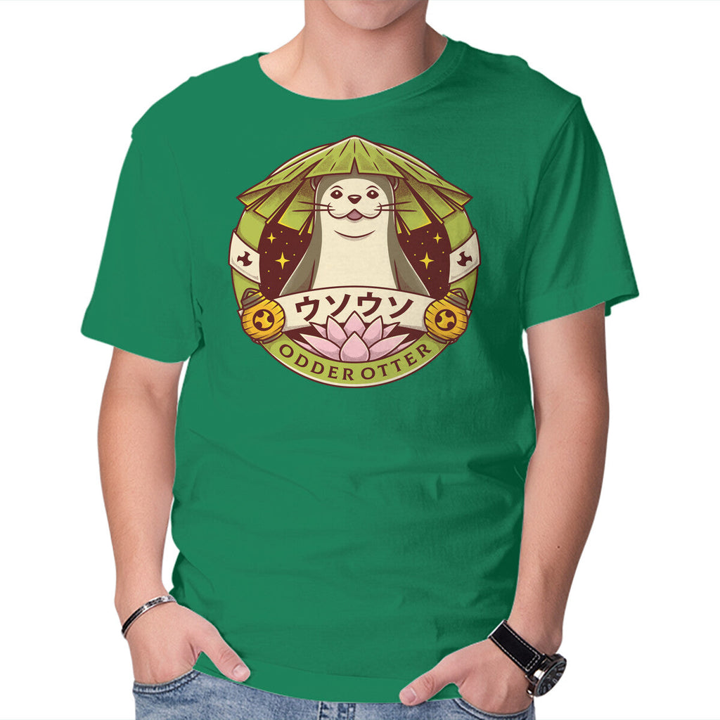 Odder Otter – Gaming Graphic T-Shirt in green, product display