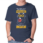 Coffee Moment – Cat Graphic T-Shirt in navy, product display