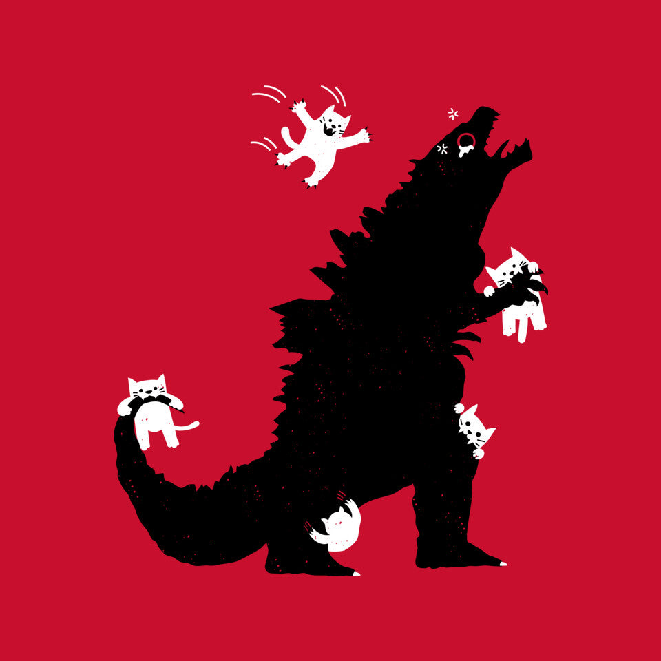 Ouch! – Cat Graphic T-Shirt design artwork for red graphic T-shirt
