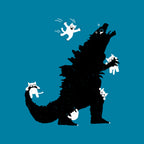 Ouch! – Cat Graphic T-Shirt design artwork for turquoise graphic T-shirt