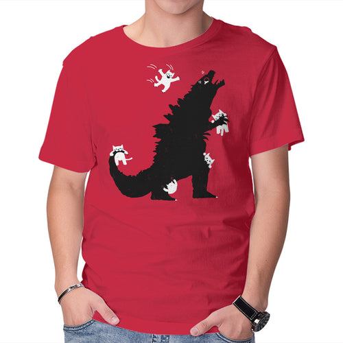Ouch! – Cat Graphic T-Shirt in red, product display