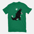 Ouch! – Cat Graphic T-Shirt in green, flat-lay product view