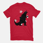 Ouch! – Cat Graphic T-Shirt in red, flat-lay product view