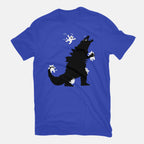 Ouch! – Cat Graphic T-Shirt in royal blue, flat-lay product view