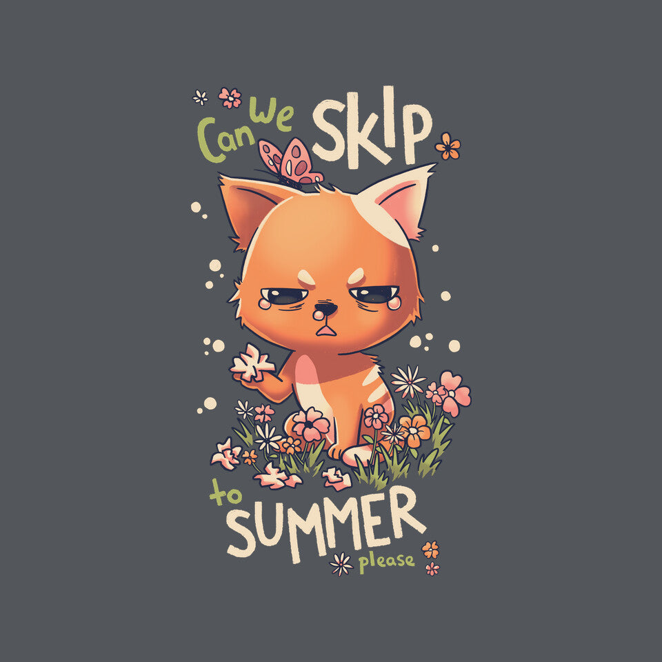 Skip To Summer – Cat Graphic T-Shirt design artwork for charcoal graphic T-shirt