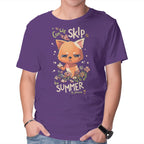 Skip To Summer – Cat Graphic T-Shirt in purple, product display