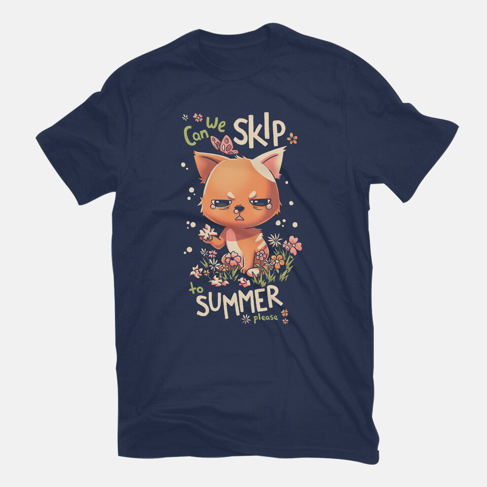 Skip To Summer – Cat Graphic T-Shirt in navy, flat-lay product view