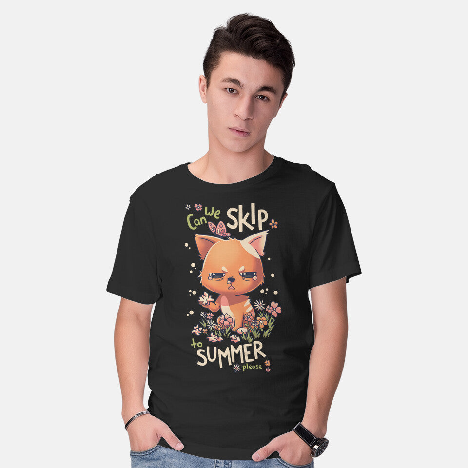 Model wearing black Skip To Summer – Cat Graphic T-Shirt