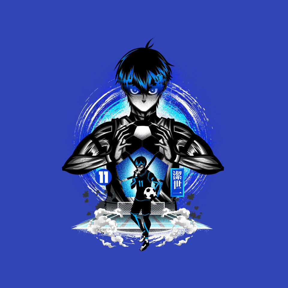 Ace Player Of Blue Lock – Anime Graphic T-Shirt design artwork for royal blue graphic T-shirt