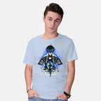 Model wearing blue Ace Player Of Blue Lock – Anime Graphic T-Shirt