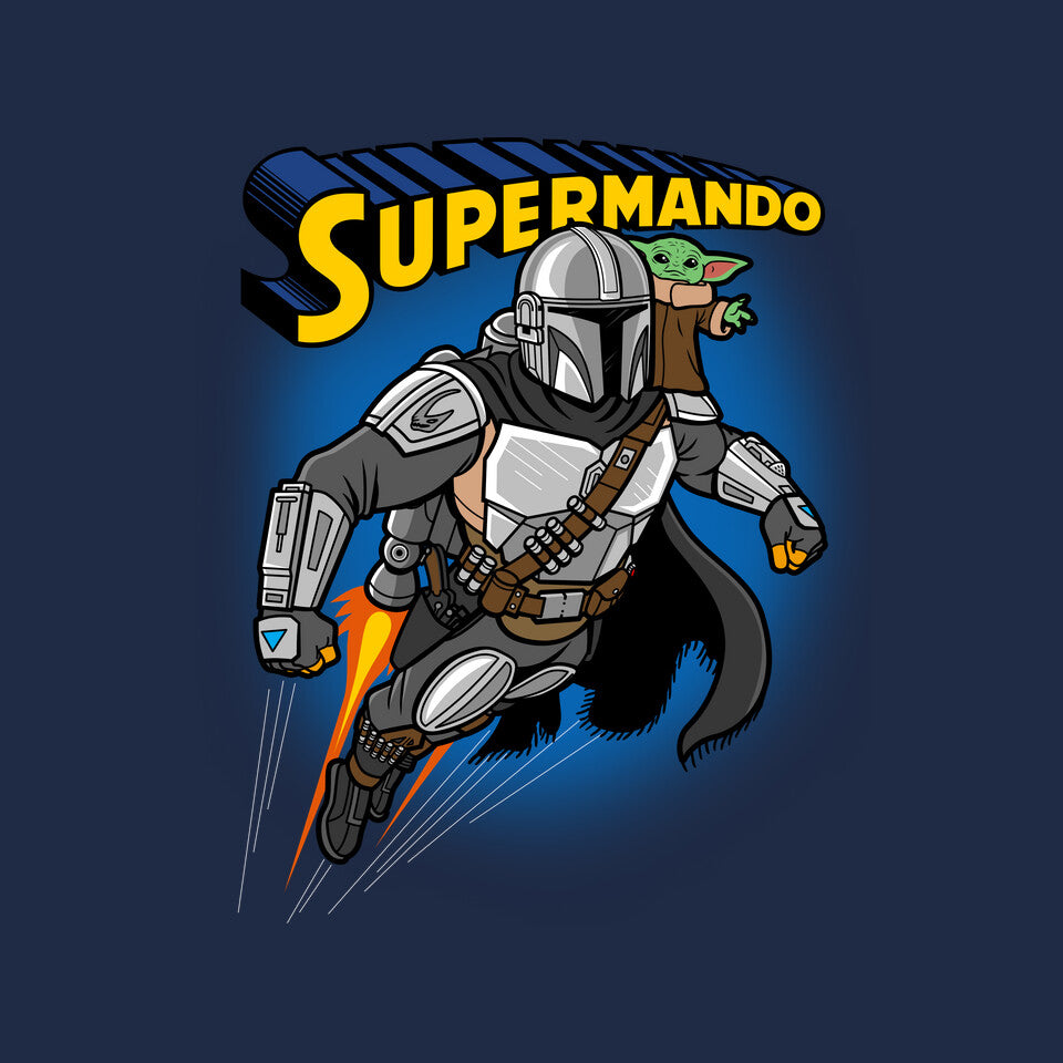 Supermando – Sci-Fi Graphic T-Shirt design artwork for navy graphic T-shirt
