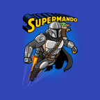 Supermando – Sci-Fi Graphic T-Shirt design artwork for royal blue graphic T-shirt