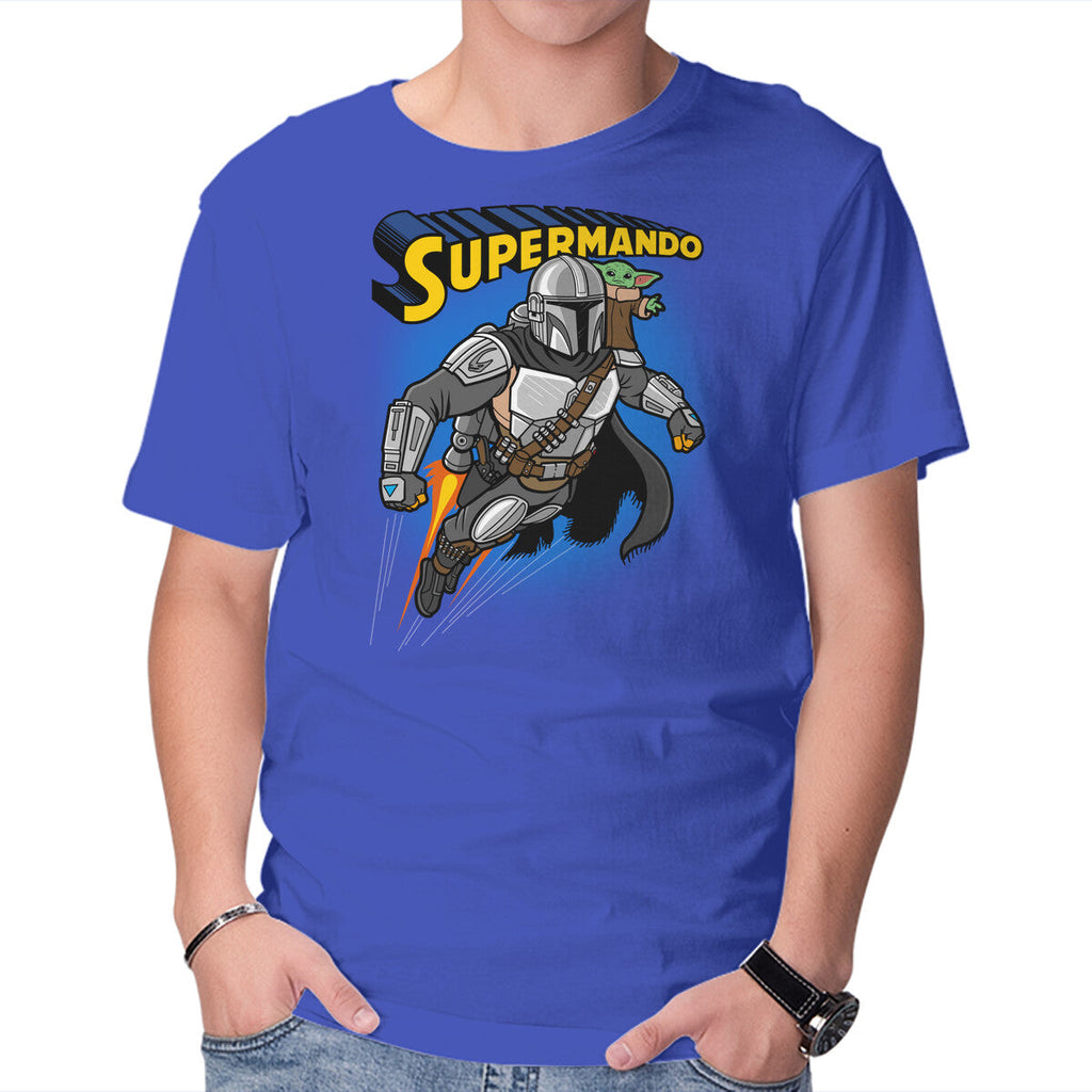 Supermando – Sci-Fi Graphic T-Shirt in royal blue, product display