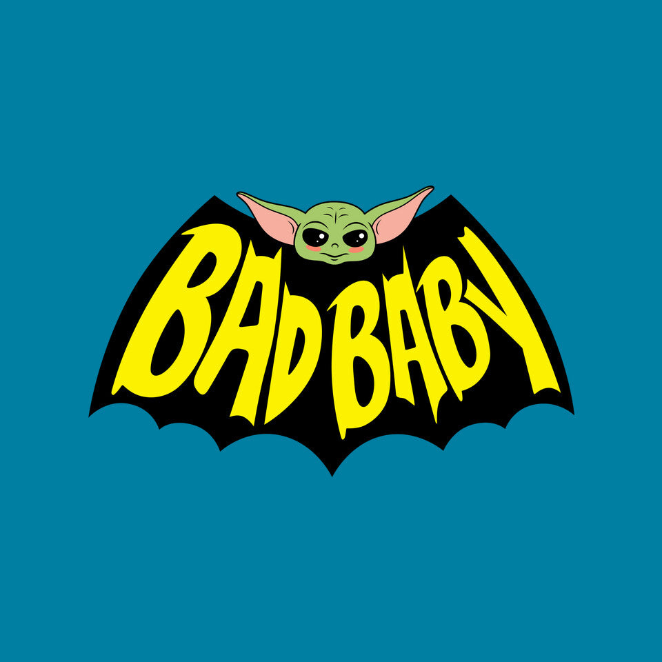 Bat Baby – Sci-Fi Graphic T-Shirt design artwork for turquoise graphic T-shirt
