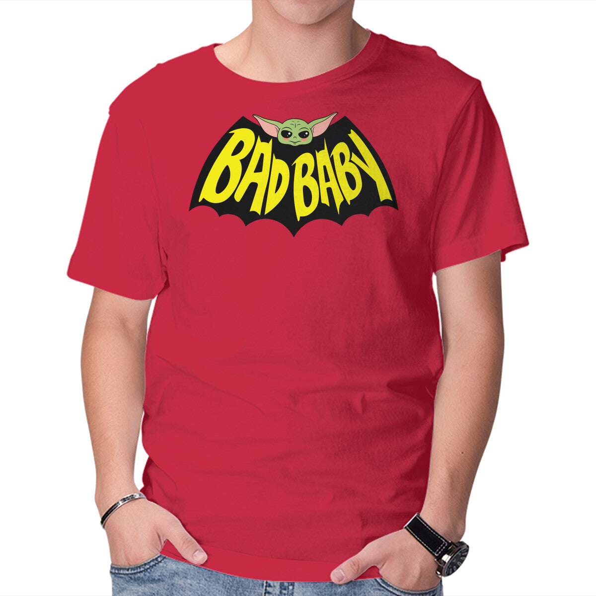 Bat Baby – Sci-Fi Graphic T-Shirt in red, product display