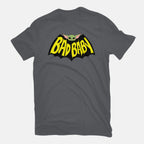 Bat Baby – Sci-Fi Graphic T-Shirt in charcoal, flat-lay product view