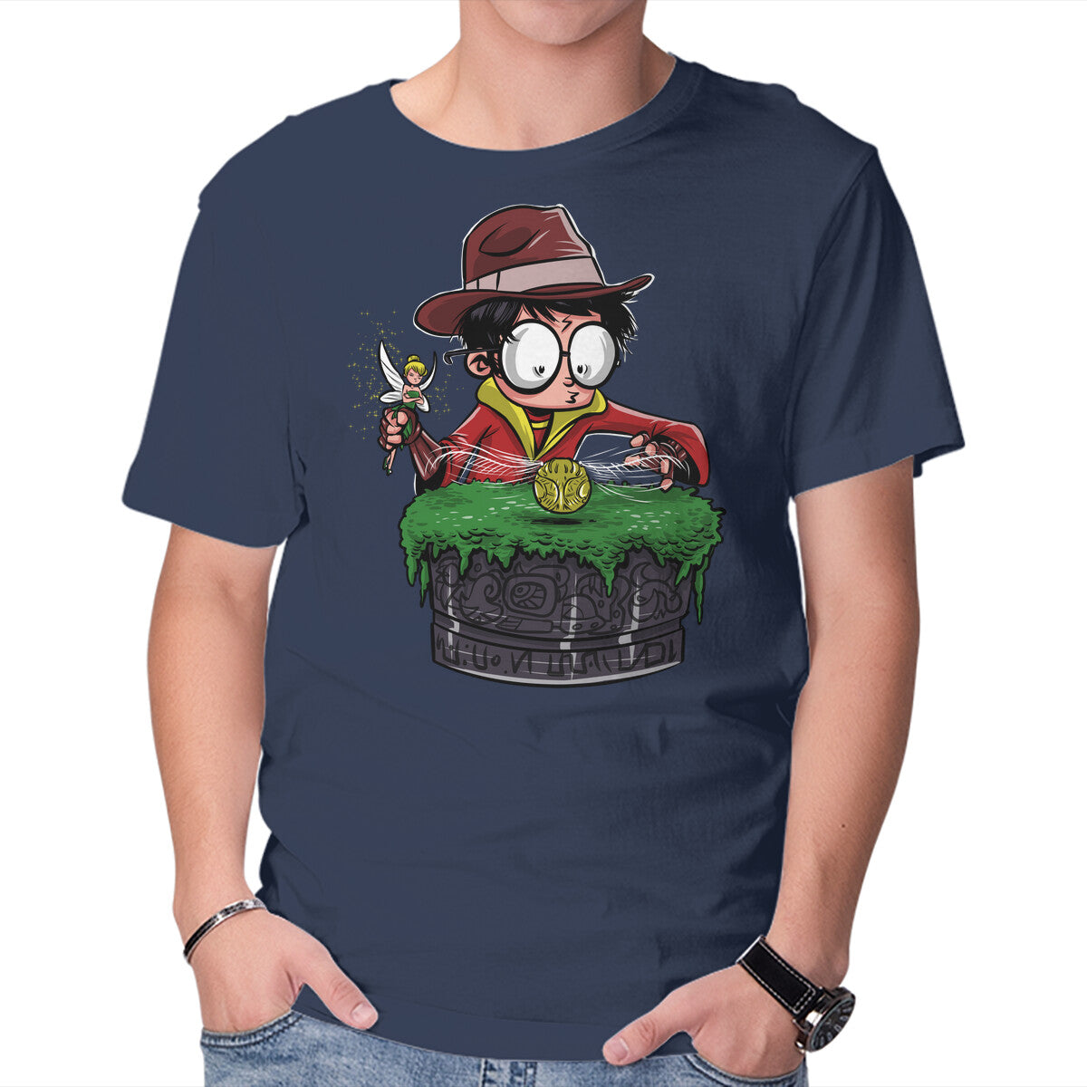 Indiana Potter – Movie Graphic T-Shirt in navy, product display
