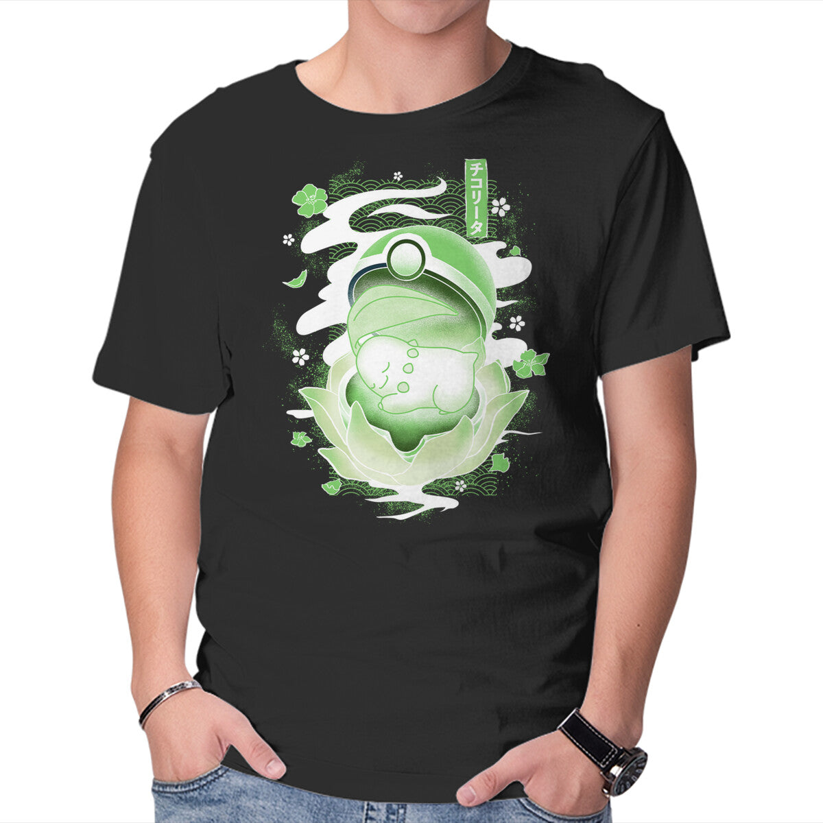 The Birth Of Leaf – Anime Graphic T-Shirt in black, product display