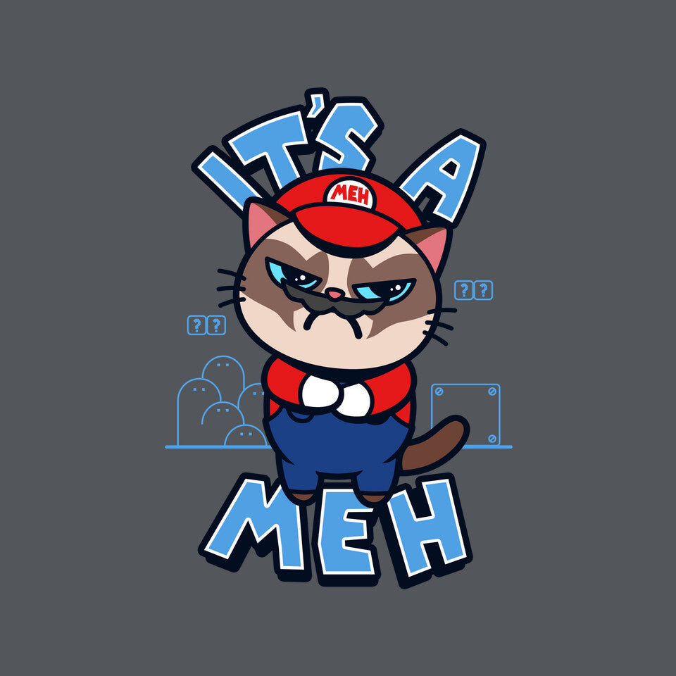 It's A Meh – Gaming Graphic T-Shirt design artwork for charcoal graphic T-shirt