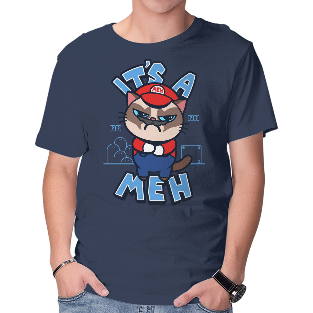 It's A Meh – Gaming Graphic T-Shirt in navy, product display