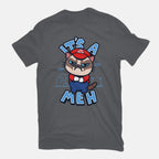 It's A Meh – Gaming Graphic T-Shirt in charcoal, flat-lay product view