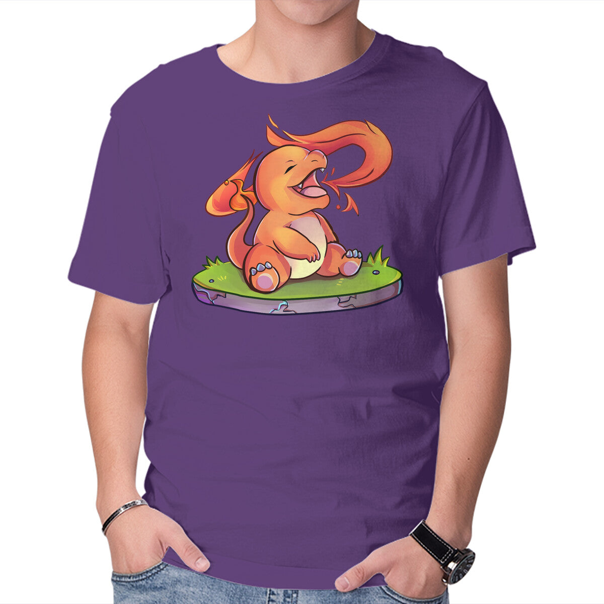 First Gen Fire – Anime Graphic T-Shirt in purple, product display