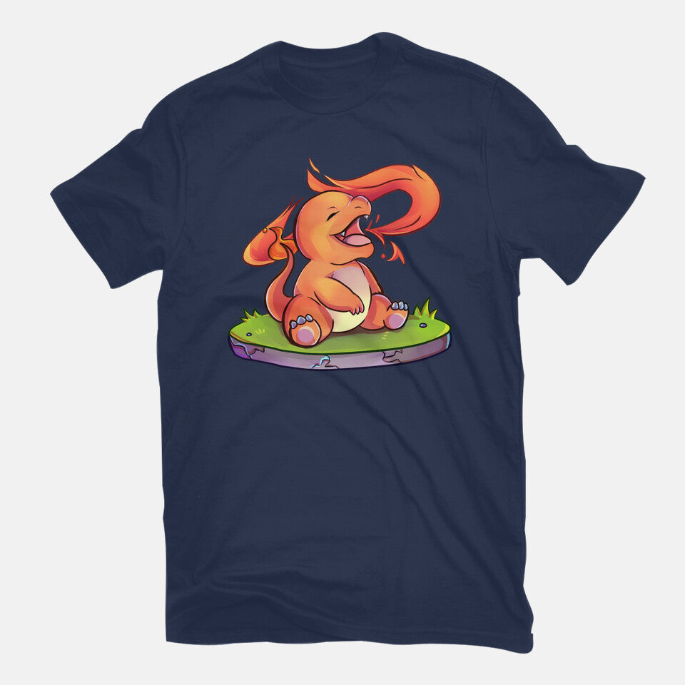 First Gen Fire – Anime Graphic T-Shirt in navy, flat-lay product view