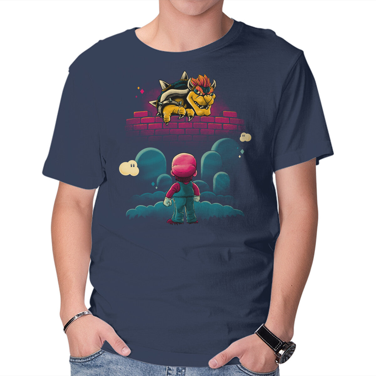 Attack On Final Boss – Gaming Graphic T-Shirt in navy, product display