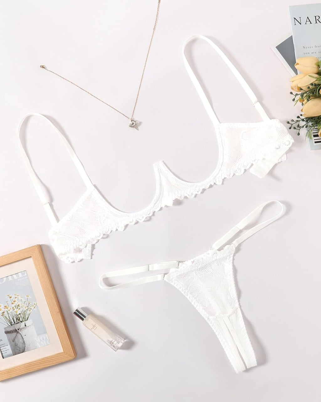 Lace Bra and Panty Underwire Lingerie Set