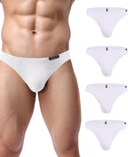 Men's Underwear 4 Pack Low Rise Microfiber Ice Silk Hip Briefs