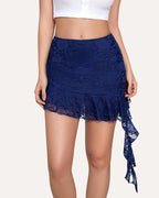 Mini Skirts Asymmetrical Ruffle Short Skirt