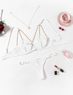 Chain Heart Cutout Bra and Panty Sets