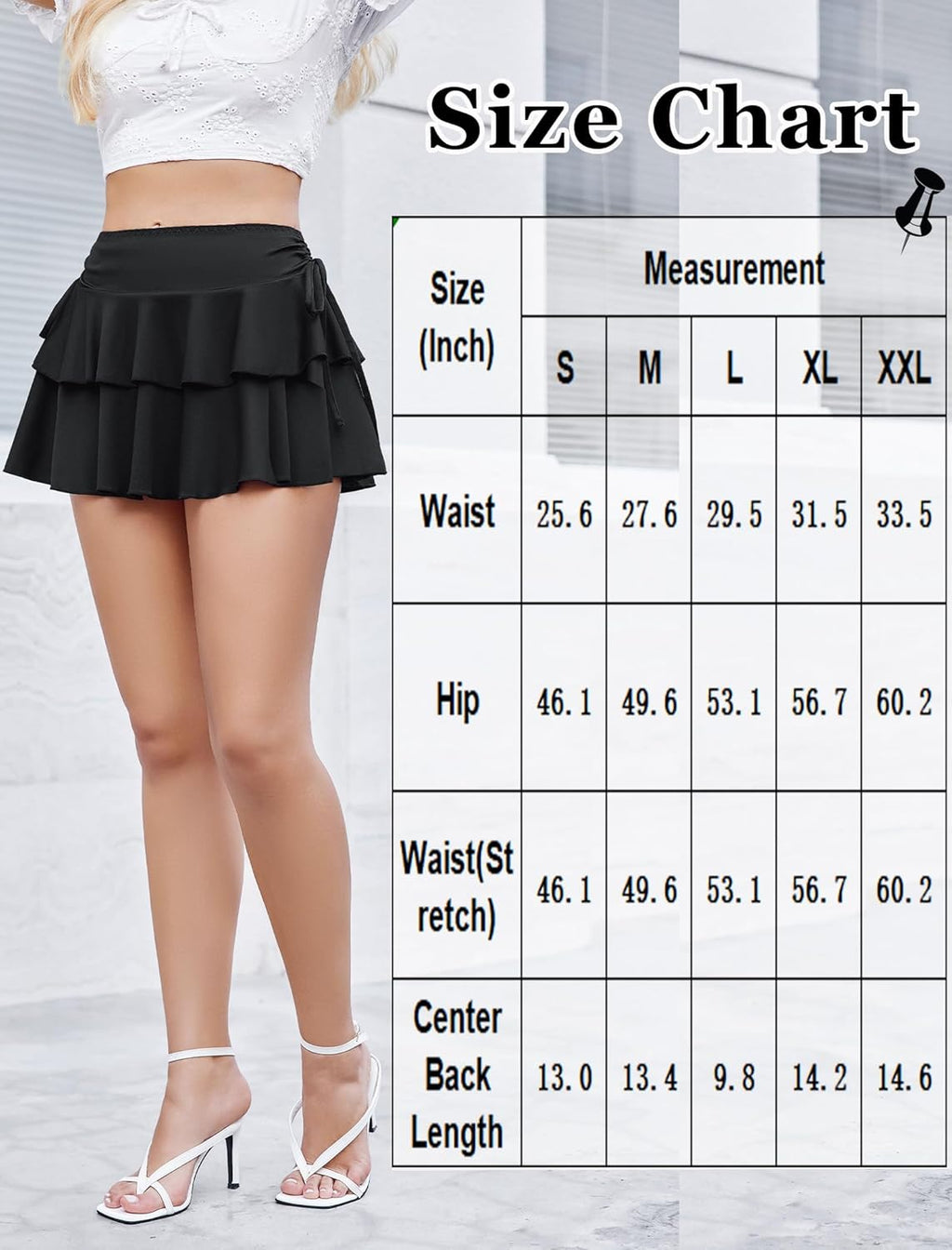 Pleated Mini Skirt Ruffle Layered Skirts