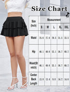 Pleated Mini Skirt Ruffle Layered Skirts