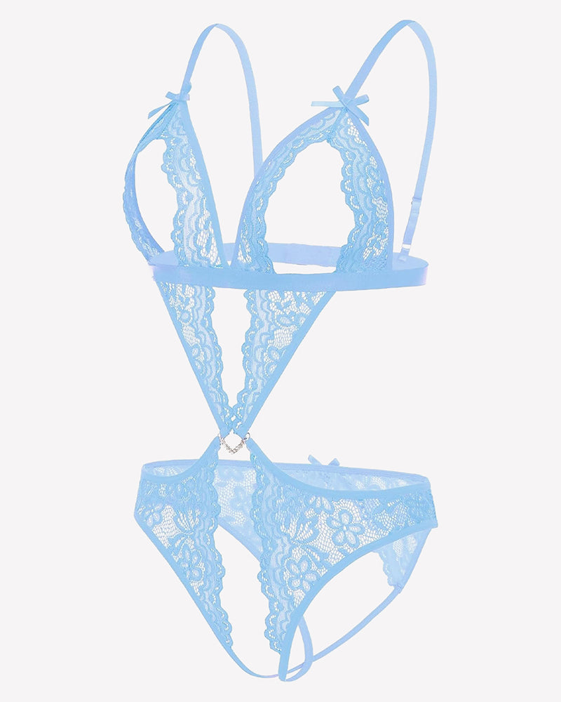 Lace Deep V Teddy Bodysuit