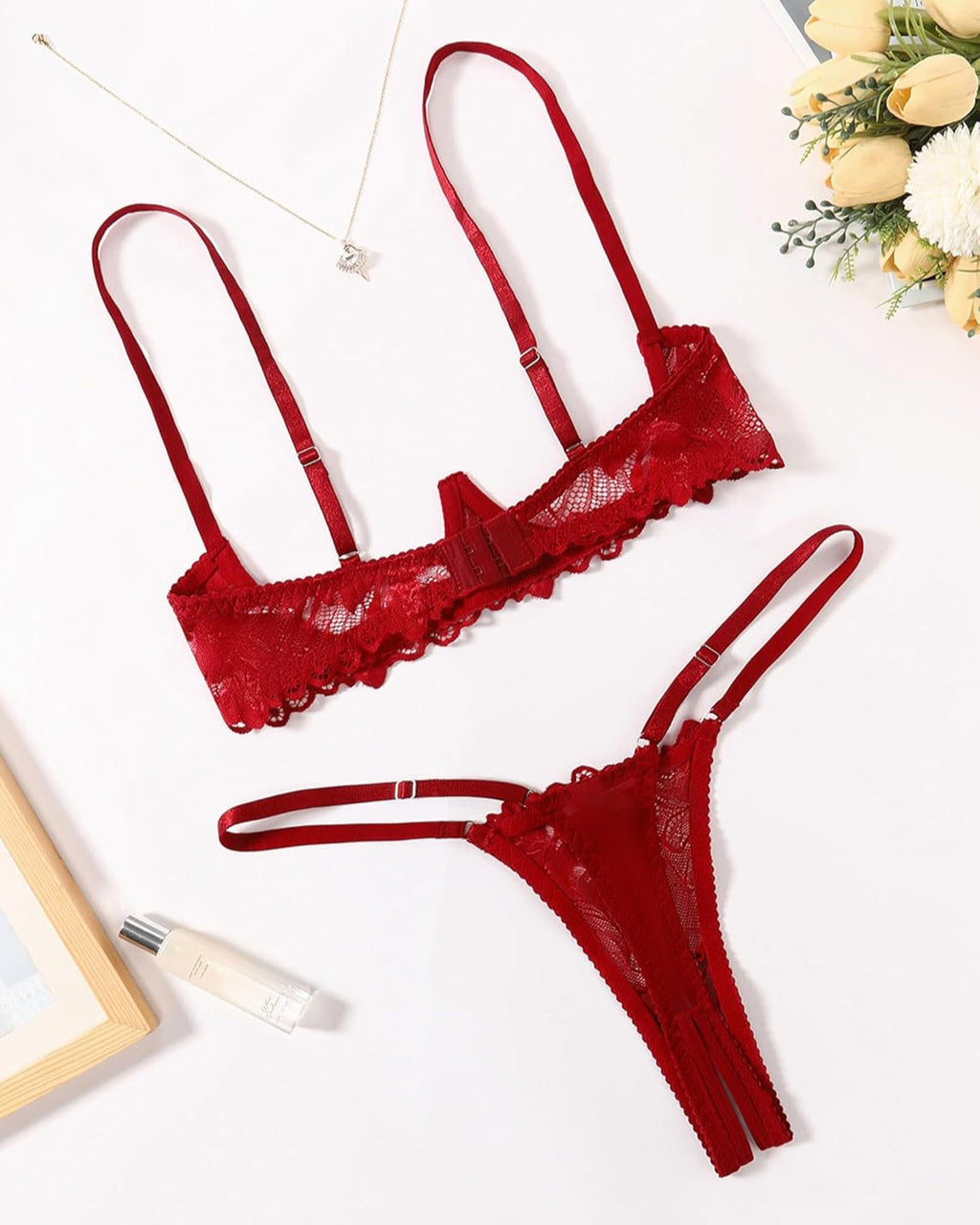 Lace Bra and Panty Underwire Lingerie Set