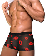Men's Mesh Boxer Briefs Breathable Stretch Trunk Sexy Lingerie Underwear