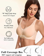 No Underwire Bras Full Coverage Wireless Bra