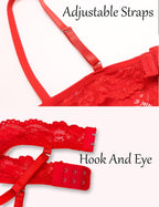 Lace V Neck Crotchless Teddy Lingerie