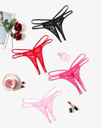 Lace Floral Lace Crotchless Briefs G-String