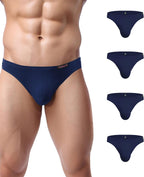Men's Underwear 4 Pack Low Rise Microfiber Ice Silk Hip Briefs