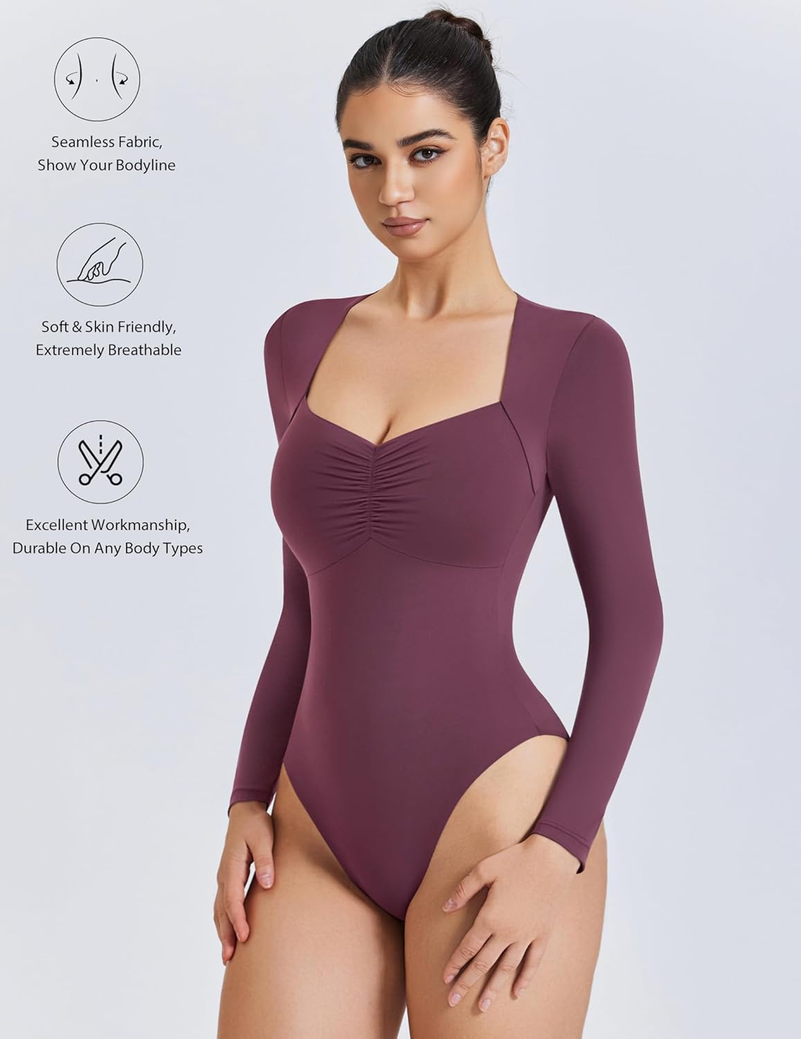 Sweetheart Neckline Bodysuit Tops