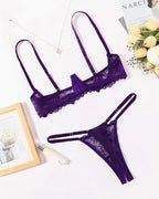 Lace Bra and Panty Underwire Lingerie Set
